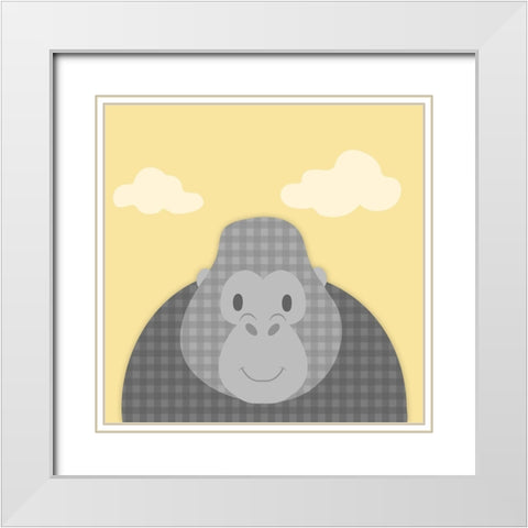 Funky Monkey White Modern Wood Framed Art Print with Double Matting by Prime, Marcus