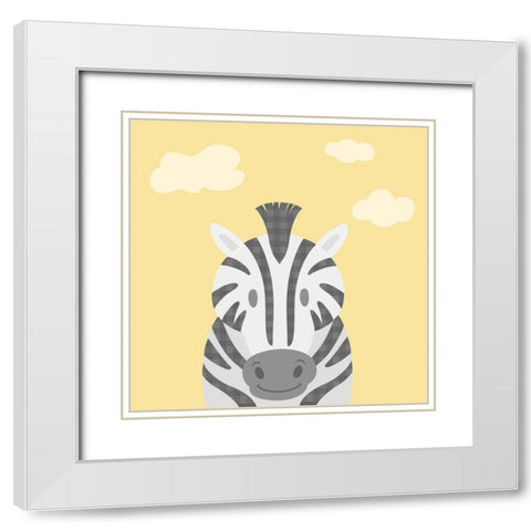 Funky Zebra White Modern Wood Framed Art Print with Double Matting by Prime, Marcus