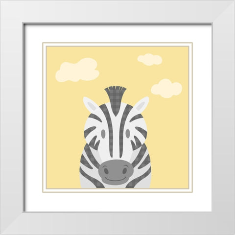 Funky Zebra White Modern Wood Framed Art Print with Double Matting by Prime, Marcus