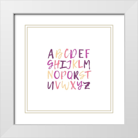 ABCD 1 White Modern Wood Framed Art Print with Double Matting by Prime, Marcus