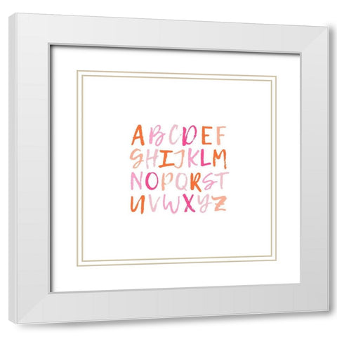 ABCD 3 White Modern Wood Framed Art Print with Double Matting by Prime, Marcus