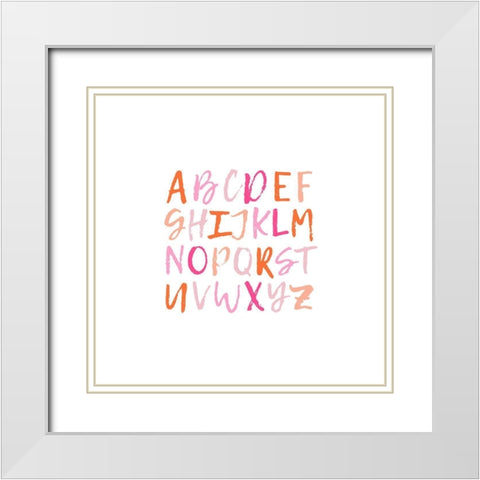 ABCD 3 White Modern Wood Framed Art Print with Double Matting by Prime, Marcus