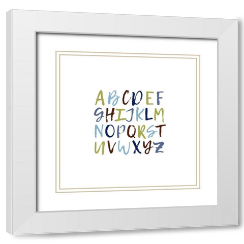 ABCD 4 White Modern Wood Framed Art Print with Double Matting by Prime, Marcus