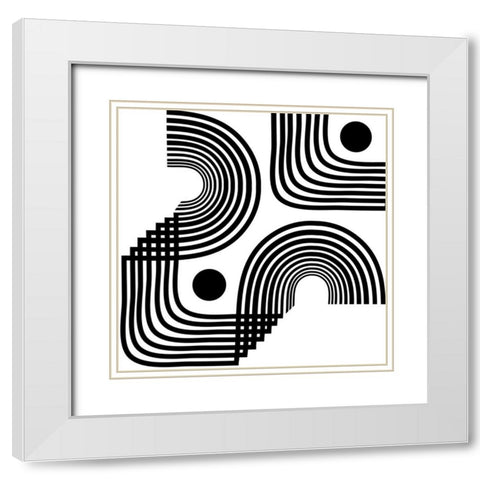 Modern Curves 1 White Modern Wood Framed Art Print with Double Matting by Prime, Marcus
