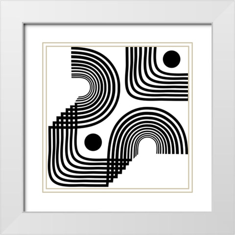 Modern Curves 1 White Modern Wood Framed Art Print with Double Matting by Prime, Marcus