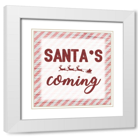 Santas Coming White Modern Wood Framed Art Print with Double Matting by Prime, Marcus