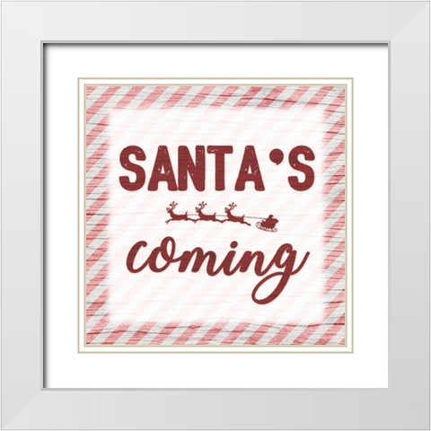 Santas Coming White Modern Wood Framed Art Print with Double Matting by Prime, Marcus