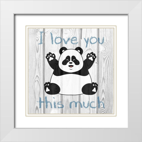 Loving Panda 1 White Modern Wood Framed Art Print with Double Matting by Prime, Marcus