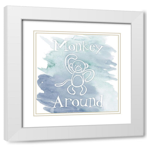 Monkey Around White Modern Wood Framed Art Print with Double Matting by Prime, Marcus