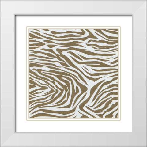 Golden Zebra 2 White Modern Wood Framed Art Print with Double Matting by Prime, Marcus