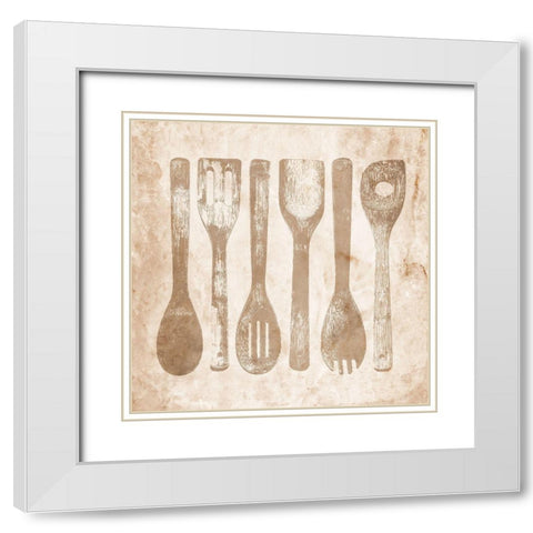 Kitchen Tools 1 White Modern Wood Framed Art Print with Double Matting by Prime, Marcus