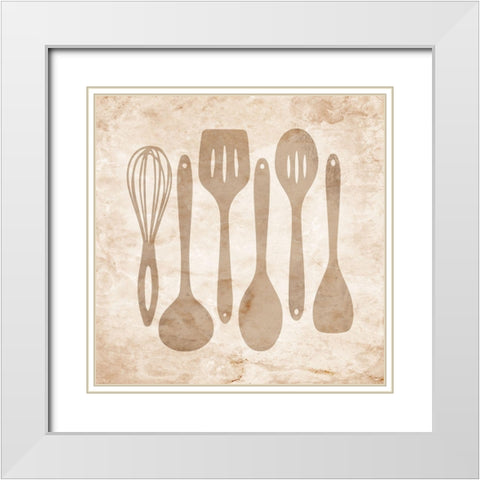 Kitchen Tools 2 White Modern Wood Framed Art Print with Double Matting by Prime, Marcus