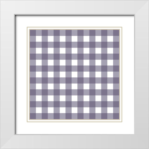 Gingham Pattern 1 White Modern Wood Framed Art Print with Double Matting by Prime, Marcus