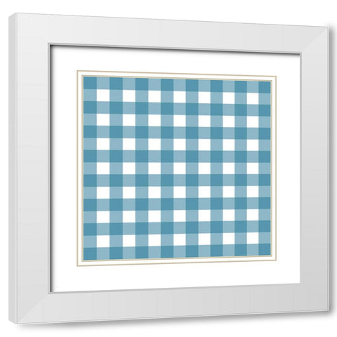 Gingham Pattern 3 White Modern Wood Framed Art Print with Double Matting by Prime, Marcus