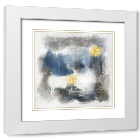 Spotty Abstract 1 White Modern Wood Framed Art Print with Double Matting by Prime, Marcus