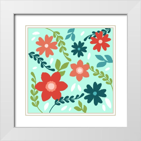 Floral Sense 1 White Modern Wood Framed Art Print with Double Matting by Prime, Marcus