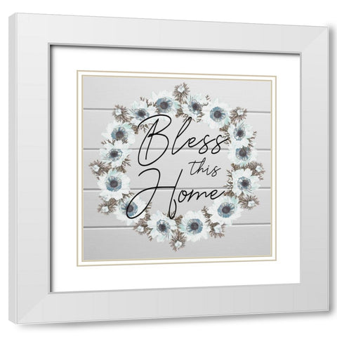 Blessed Home 1 White Modern Wood Framed Art Print with Double Matting by Prime, Marcus