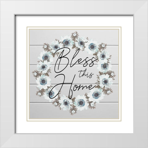 Blessed Home 1 White Modern Wood Framed Art Print with Double Matting by Prime, Marcus
