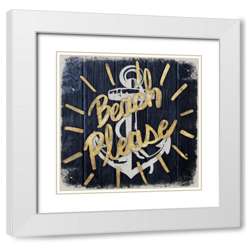 Beach Please 1 White Modern Wood Framed Art Print with Double Matting by Prime, Marcus