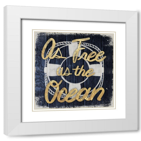 Ocean Free 1 White Modern Wood Framed Art Print with Double Matting by Prime, Marcus