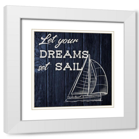 Set Sail 1 White Modern Wood Framed Art Print with Double Matting by Prime, Marcus
