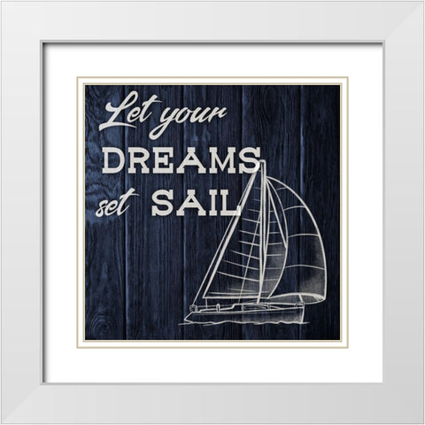 Set Sail 1 White Modern Wood Framed Art Print with Double Matting by Prime, Marcus