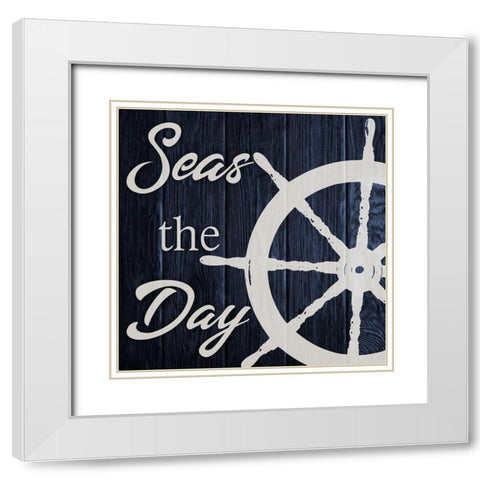 Seas The Day 1 White Modern Wood Framed Art Print with Double Matting by Prime, Marcus