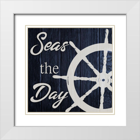 Seas The Day 1 White Modern Wood Framed Art Print with Double Matting by Prime, Marcus