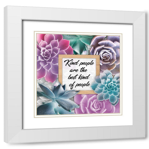 Kind People 1 White Modern Wood Framed Art Print with Double Matting by Prime, Marcus