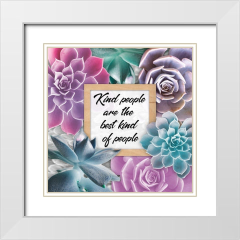 Kind People 1 White Modern Wood Framed Art Print with Double Matting by Prime, Marcus