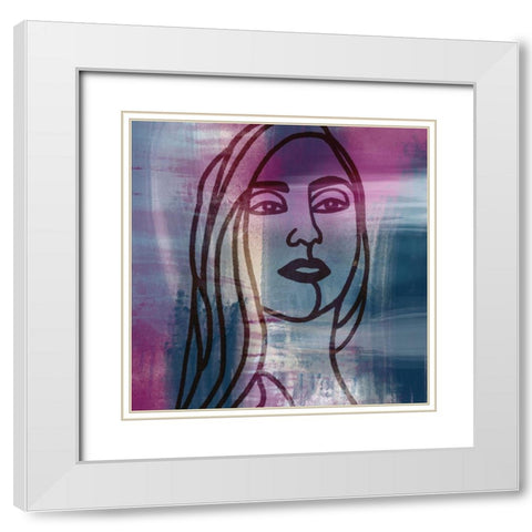 Mademoiselle 2 White Modern Wood Framed Art Print with Double Matting by Prime, Marcus