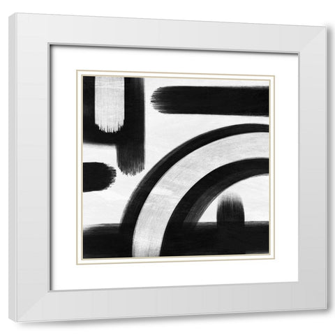 Abstract Statements 1 White Modern Wood Framed Art Print with Double Matting by Prime, Marcus