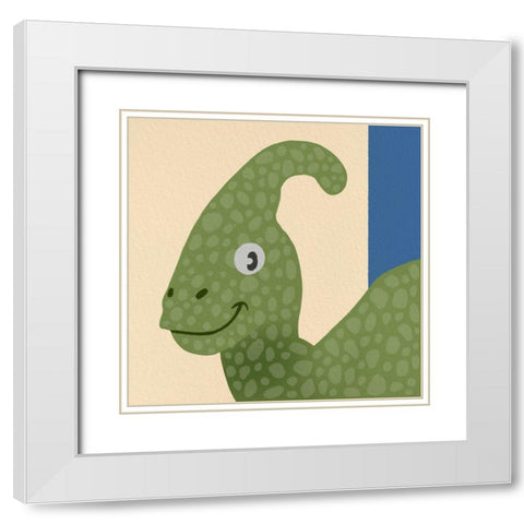 Dino Fun 1 White Modern Wood Framed Art Print with Double Matting by Prime, Marcus