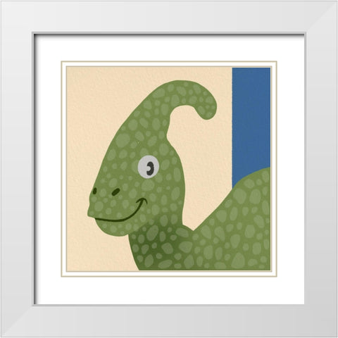 Dino Fun 1 White Modern Wood Framed Art Print with Double Matting by Prime, Marcus