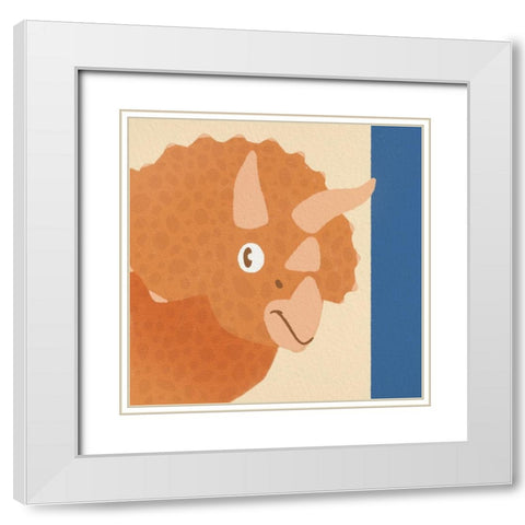 Dino Fun 2 White Modern Wood Framed Art Print with Double Matting by Prime, Marcus