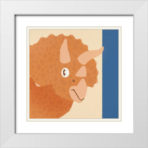 Dino Fun 2 White Modern Wood Framed Art Print with Double Matting by Prime, Marcus