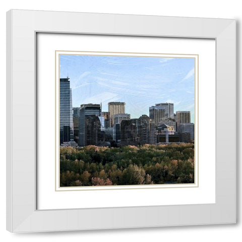 Skyline Exit 3 White Modern Wood Framed Art Print with Double Matting by Prime, Marcus