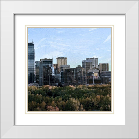 Skyline Exit 3 White Modern Wood Framed Art Print with Double Matting by Prime, Marcus