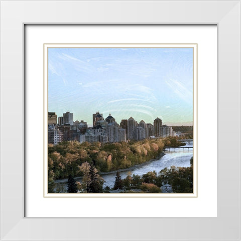 Skyline Exit 4 White Modern Wood Framed Art Print with Double Matting by Prime, Marcus