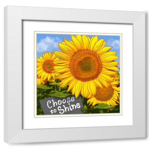Choose To Shine White Modern Wood Framed Art Print with Double Matting by Prime, Marcus