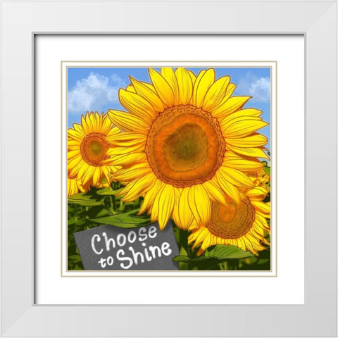 Choose To Shine White Modern Wood Framed Art Print with Double Matting by Prime, Marcus