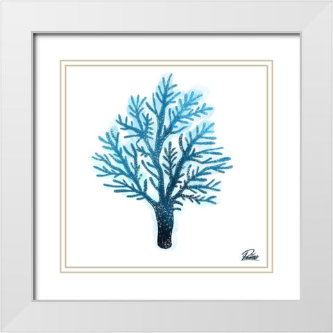 Azure Coral 1 White Modern Wood Framed Art Print with Double Matting by Prime, Marcus