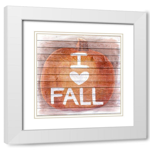 I Love Fall White Modern Wood Framed Art Print with Double Matting by Prime, Marcus