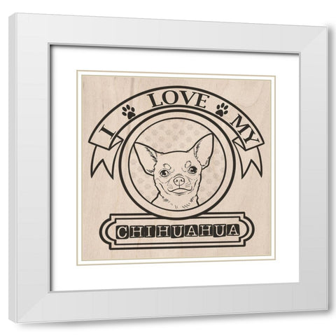 Pet Love Pattern 1 White Modern Wood Framed Art Print with Double Matting by Prime, Marcus