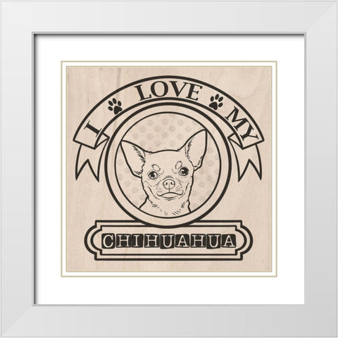 Pet Love Pattern 1 White Modern Wood Framed Art Print with Double Matting by Prime, Marcus