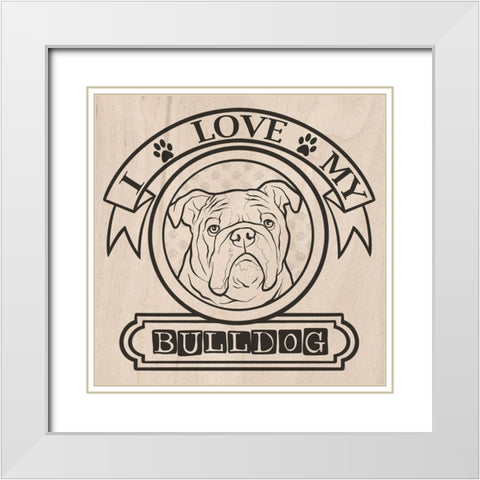 Pet Love Pattern 2 White Modern Wood Framed Art Print with Double Matting by Prime, Marcus