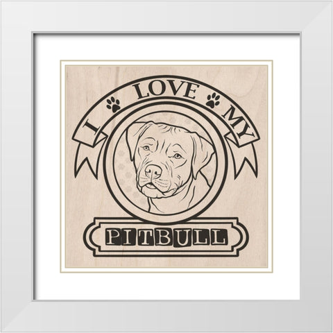 Pet Love Pattern 3 White Modern Wood Framed Art Print with Double Matting by Prime, Marcus