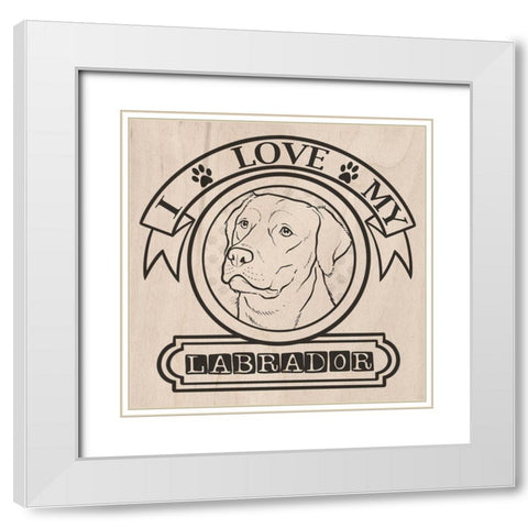 Pet Love Pattern 4 White Modern Wood Framed Art Print with Double Matting by Prime, Marcus