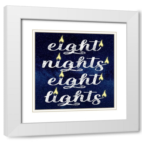 Eight Lights 1 White Modern Wood Framed Art Print with Double Matting by Prime, Marcus