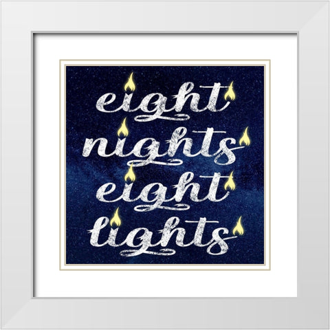 Eight Lights 1 White Modern Wood Framed Art Print with Double Matting by Prime, Marcus
